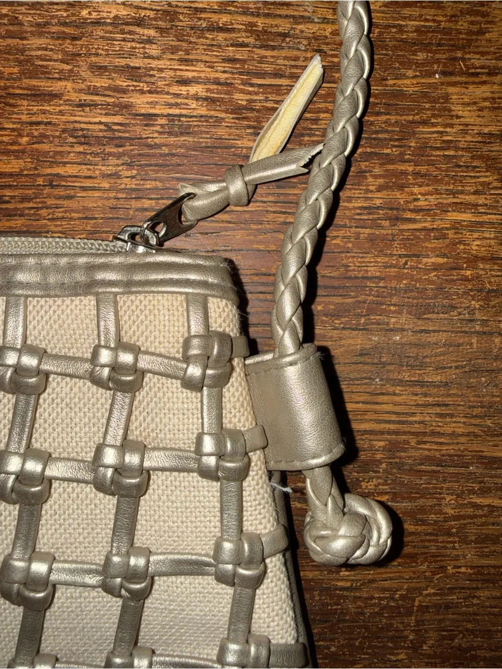 EUC Tiannl Tianni metallic woven detail handbag with braided shoulder strap